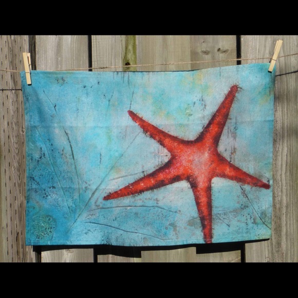 Tea towels , handmade, marine inspired, New
